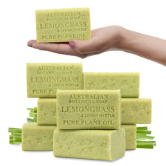 Australian Botanical Soap barra citronela y mirto de limón, aroma cítrico para duchas refrescantes.