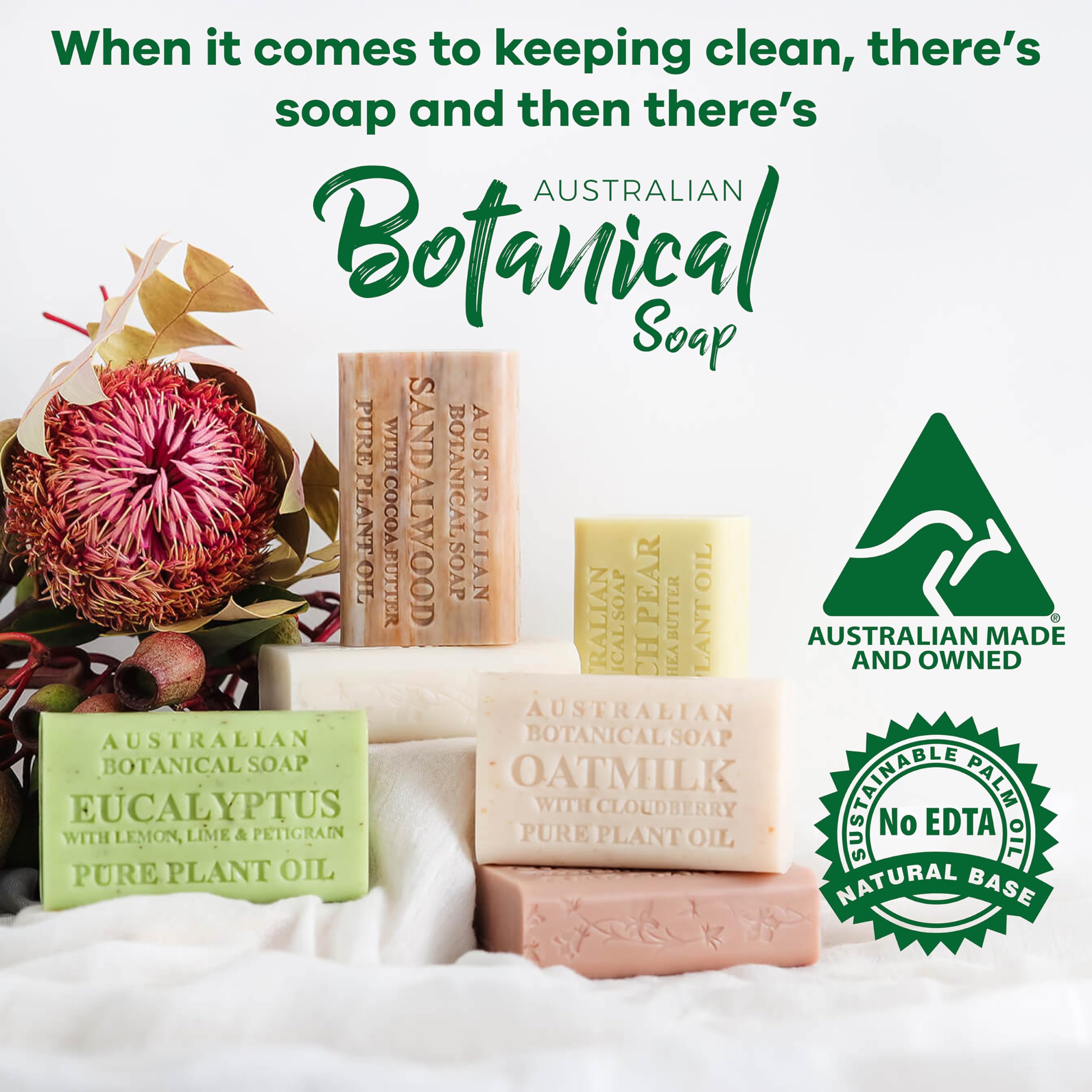 Australian Botanical Soap Essential Medley Caja Regalo sugiere experiencia sensorial suave.