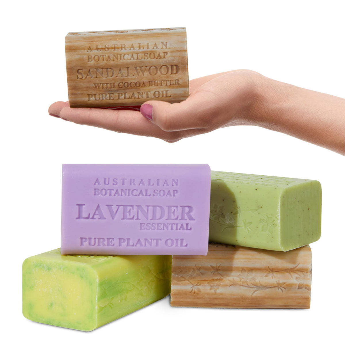 Australian Botanical Soap Essential Medley Eucalipto Limón Lima Petitgrain para despertar la piel.