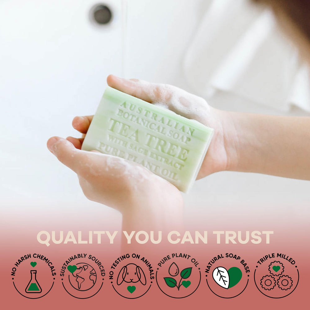 Australian Botanical Soap Essential Medley Textura densa dura más que jabones líquidos.
