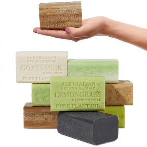 Australian Botanical Soap barra leche de cabra, limpieza suave e humectante para piel sensible.