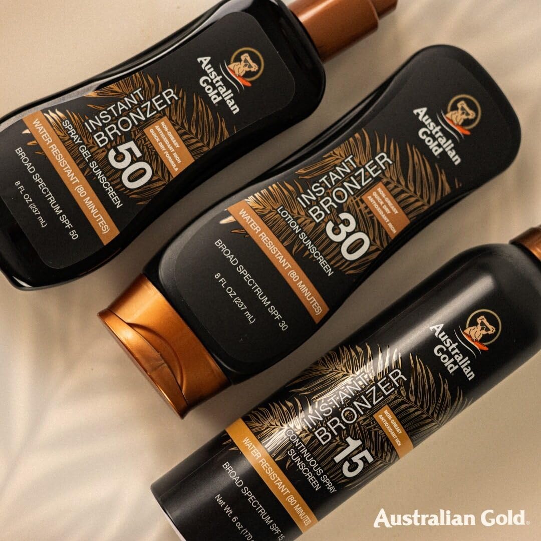 Australian Gold aroma coco naranja vainilla para experiencia agradable al aplicar.
