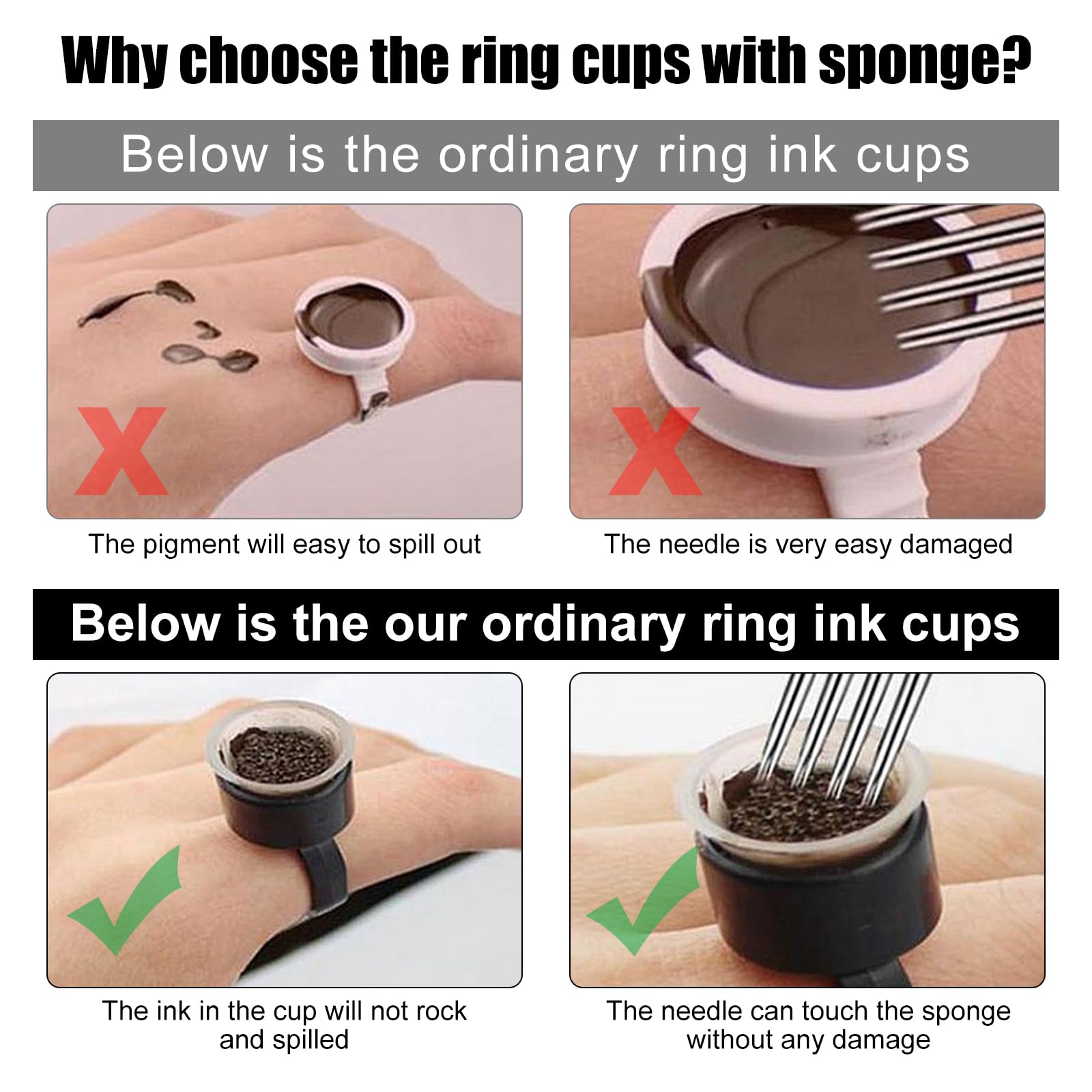 Autdor anillos pigmento con esponja para fijar color con precisión