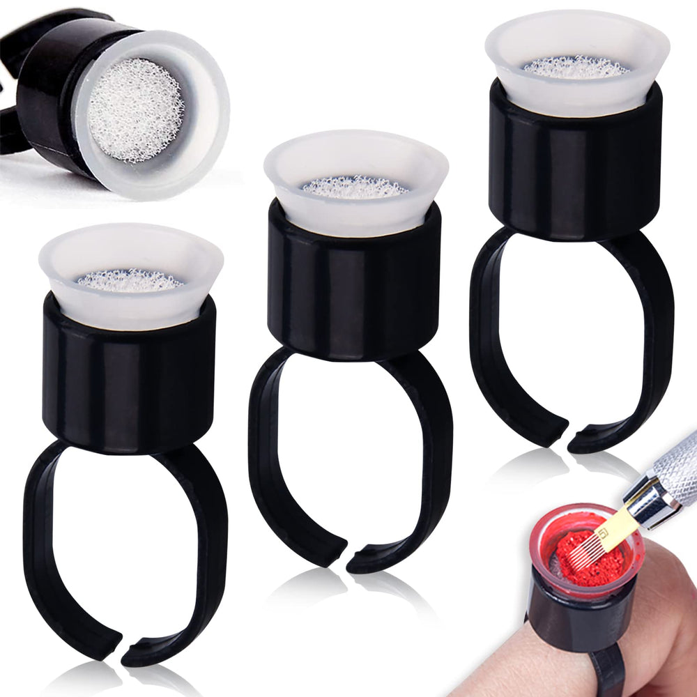 Autdor tazas de anillo tinta para maquillaje permanente con esponja absorbente