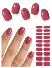 AutyaMee parches de gel semicurados en rosa seco rojo para uñas duraderas