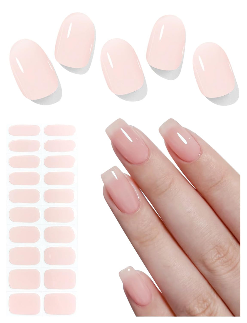 AutyaMee bandas uñas gel semicurado, acabado transparente natural y duradero.