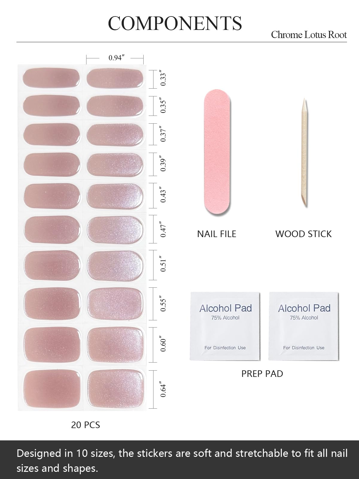 AutyaMee tiras gel semicuradas con acabado glaseado para uñas brillantes.