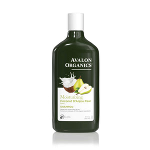 Avalon Organics champú coco pera en botella, hidratación suave para cabello seco