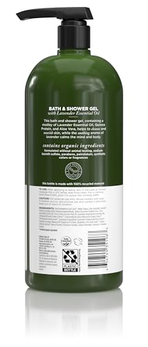 Avalon Organics Lavanda Revitalizante: espuma-ducha suave, experiencia relajante tras la ducha.