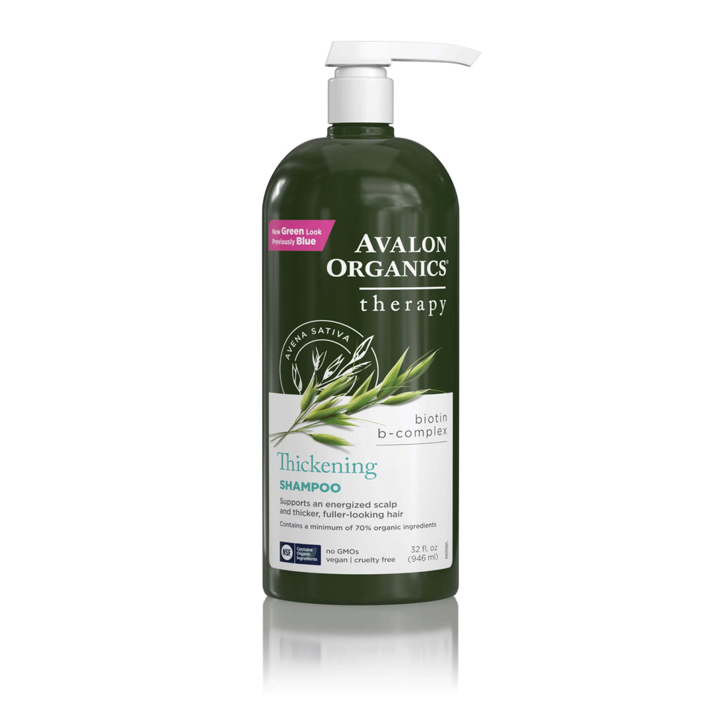 Avalon Organics Therapy Biotin B-Complex champú: botella con fórmula orgánica para lavado diario