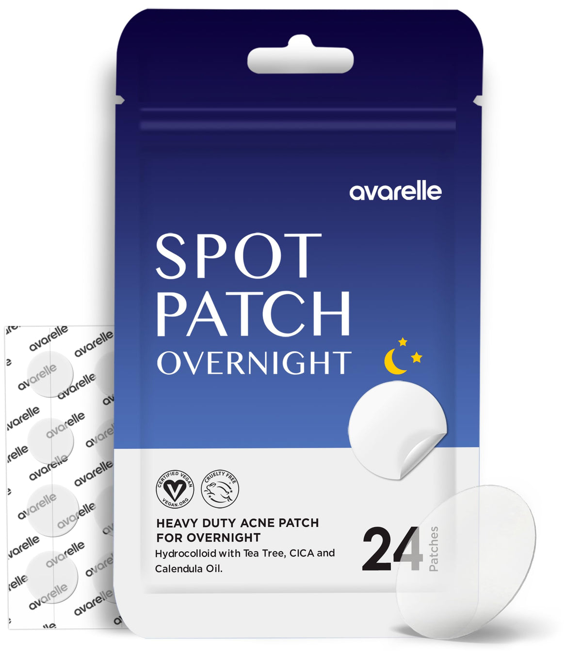 Parche AVARELLE hidrocoloide en rostro con aceite de árbol de té para uso nocturno