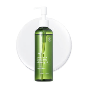 AVCA Aceite Limpiador Verde Hierbas: botella elegante para desmaquillar sin grasa.