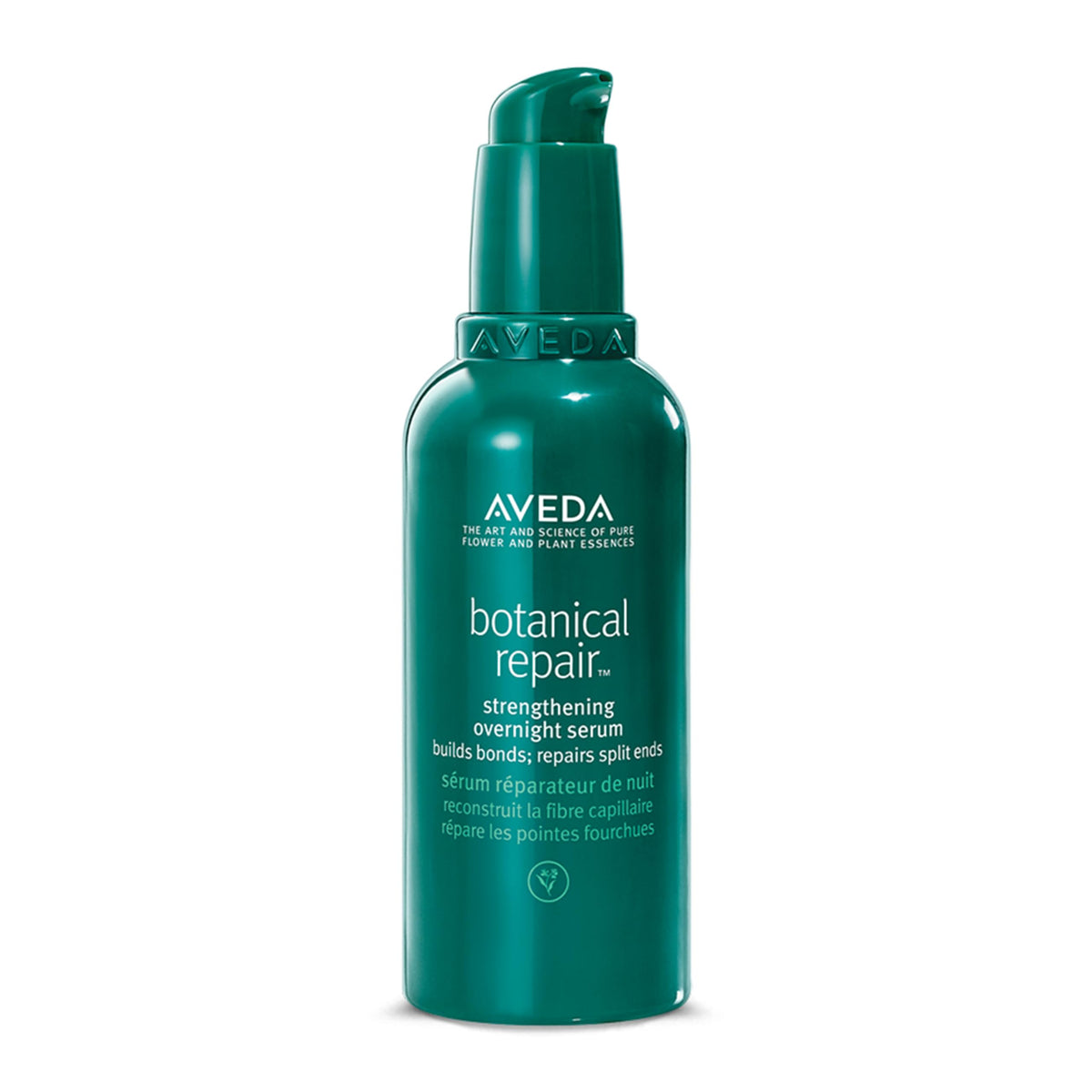 Suero nocturno de Aveda en frasco para reparación botánica del cabello.