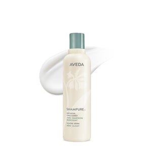 Aveda Shampure Acondicionador Nutritivo, botella visible, desenreda suavemente cabello fino.