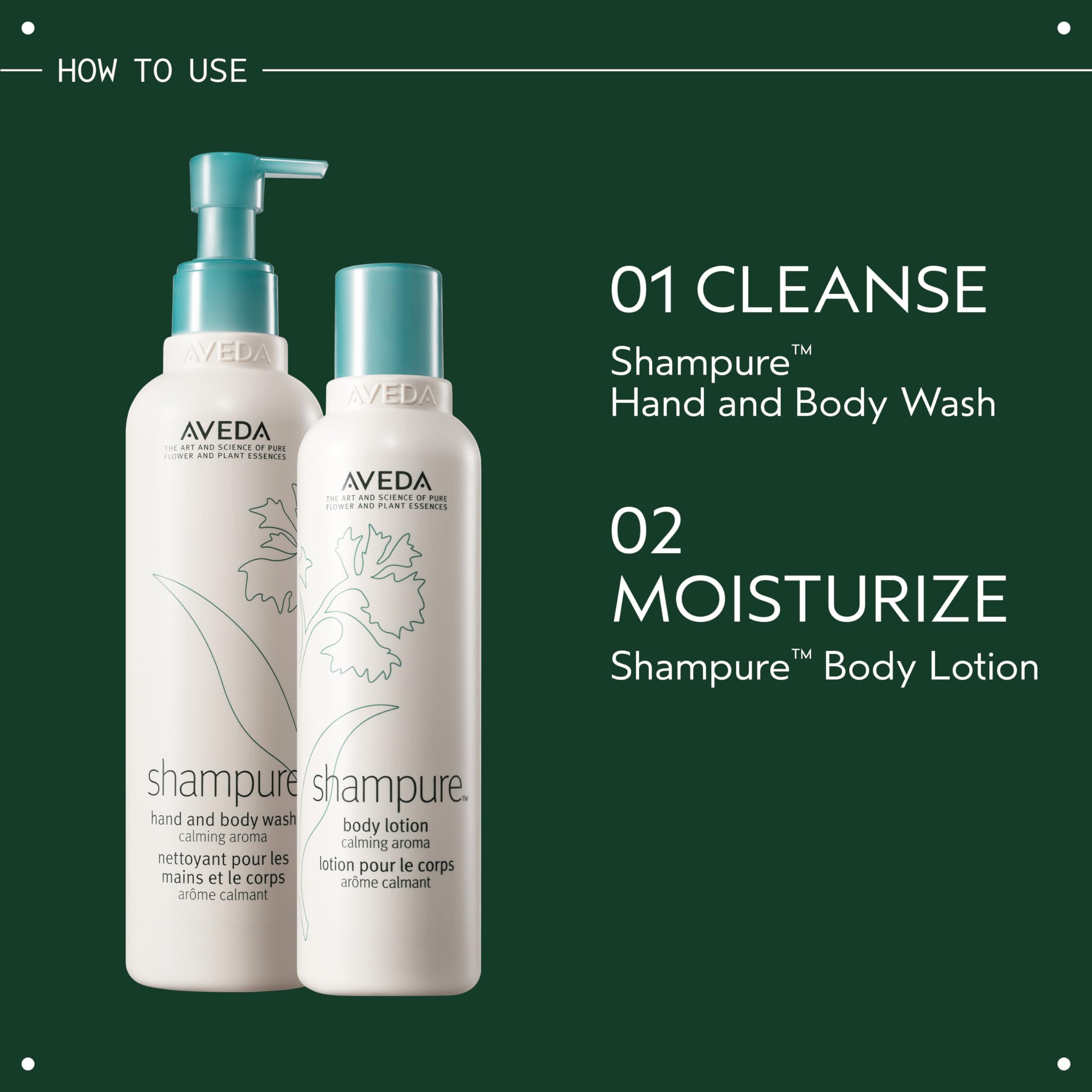 Aveda Shampure uso versátil en ducha y lavabo para una experiencia sensorial.