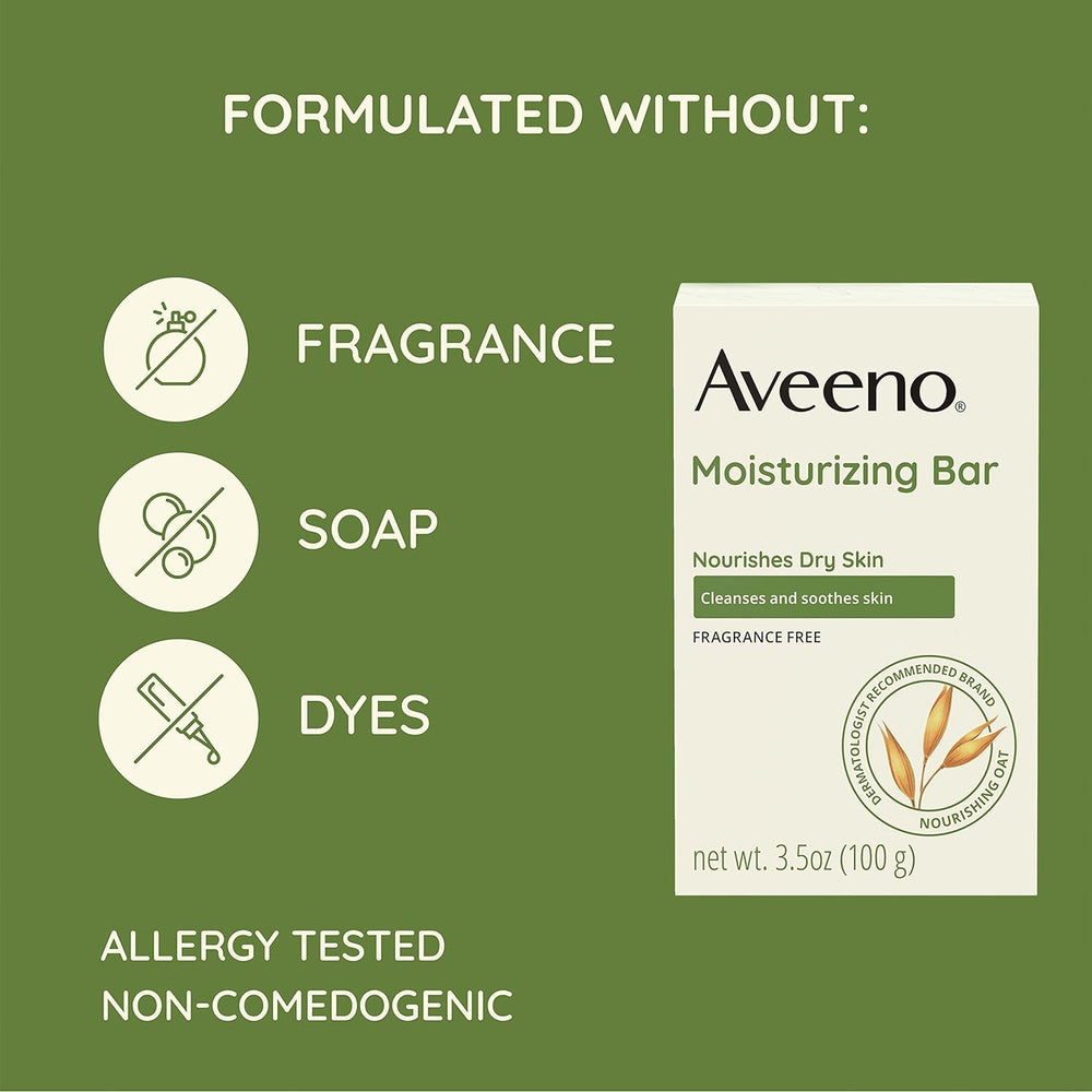 Aveeno Barra Cuidado Piel Sensible: apta para uso diario.