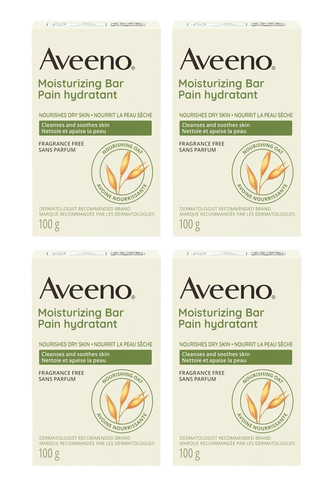 Aveeno Barra Hidratante: limpieza facial suave para piel seca.
