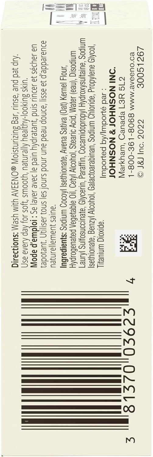 Aveeno Barra Textura Seda: limpieza suave y eficaz.