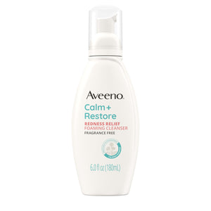 Aveeno Calm + Restore botella con limpiador suave para piel sensible
