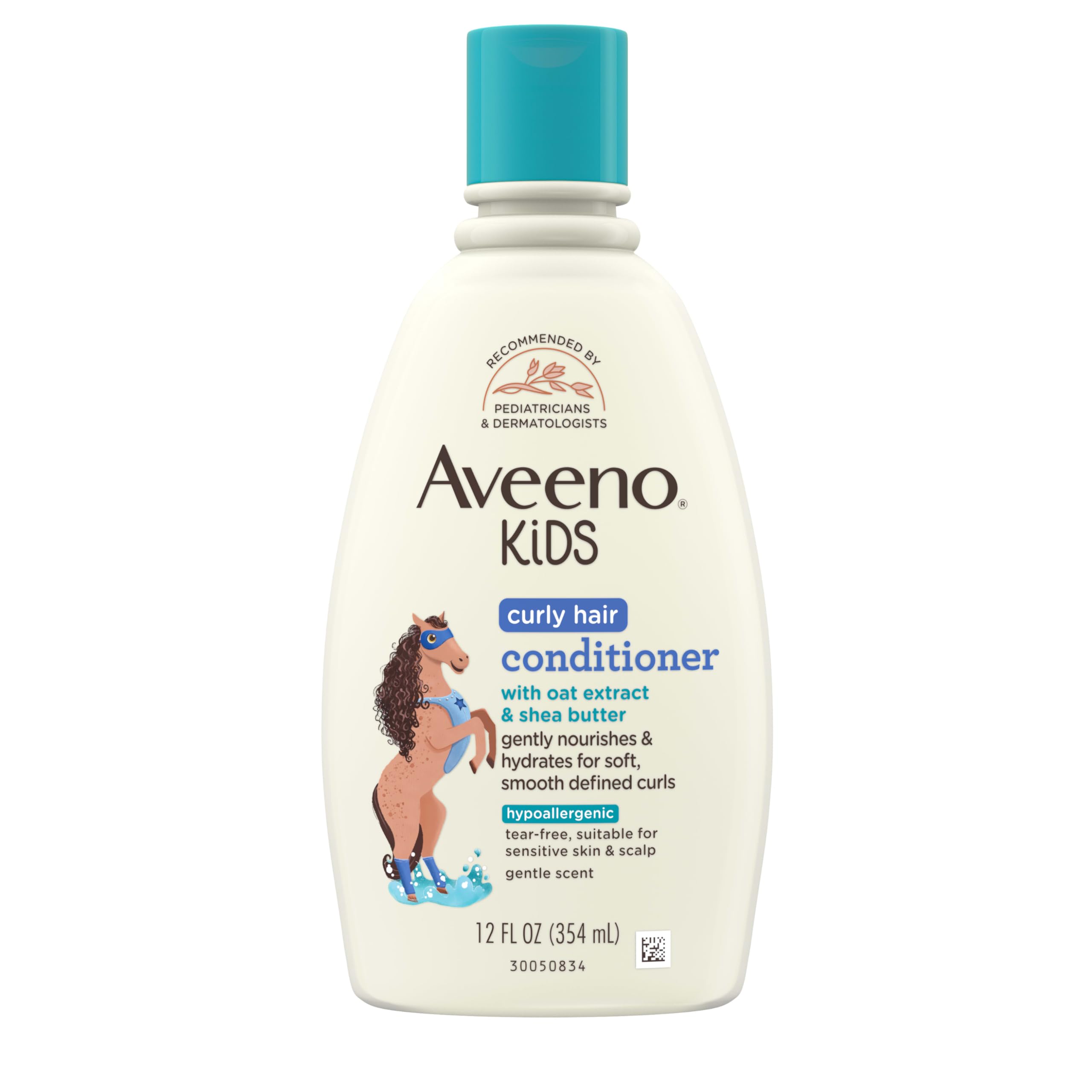 Aveeno Kids acondicionador para cabello rizado, bote visible, hidrata rizos
