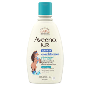 Aveeno Kids acondicionador para cabello rizado, bote visible, hidrata rizos