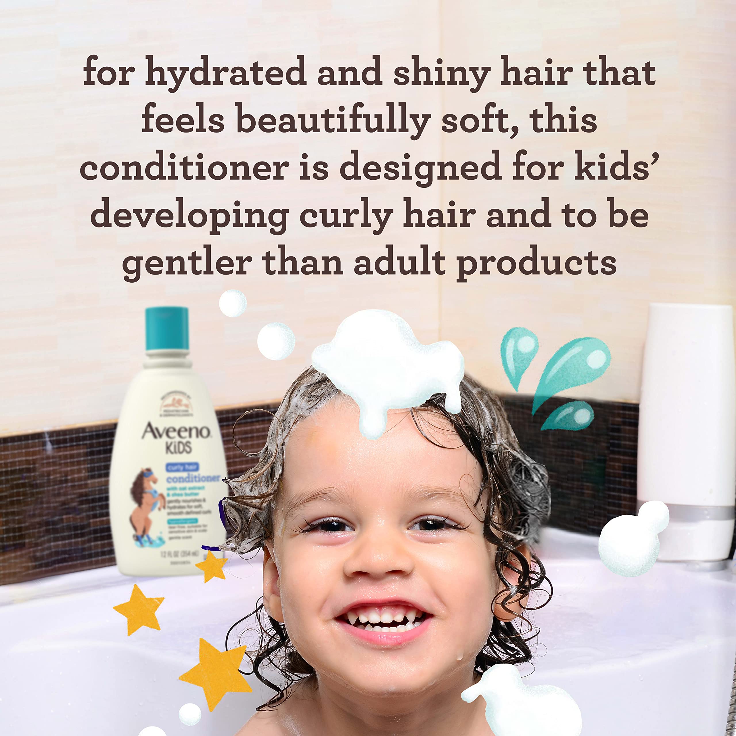 Aveeno Kids etiqueta clara, ingredientes suaves para piel sensible