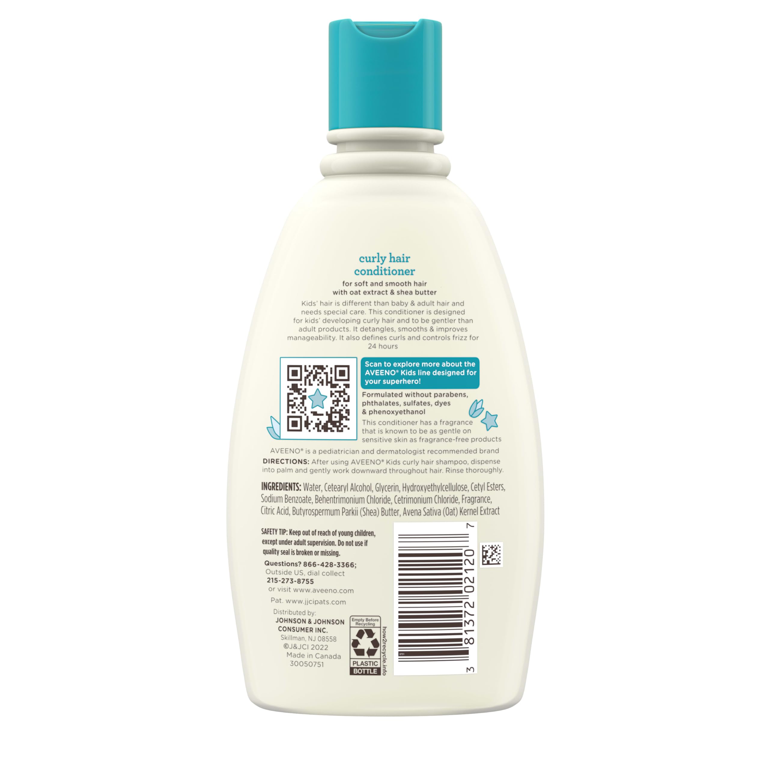 Fragancia suave del acondicionador Aveeno Kids