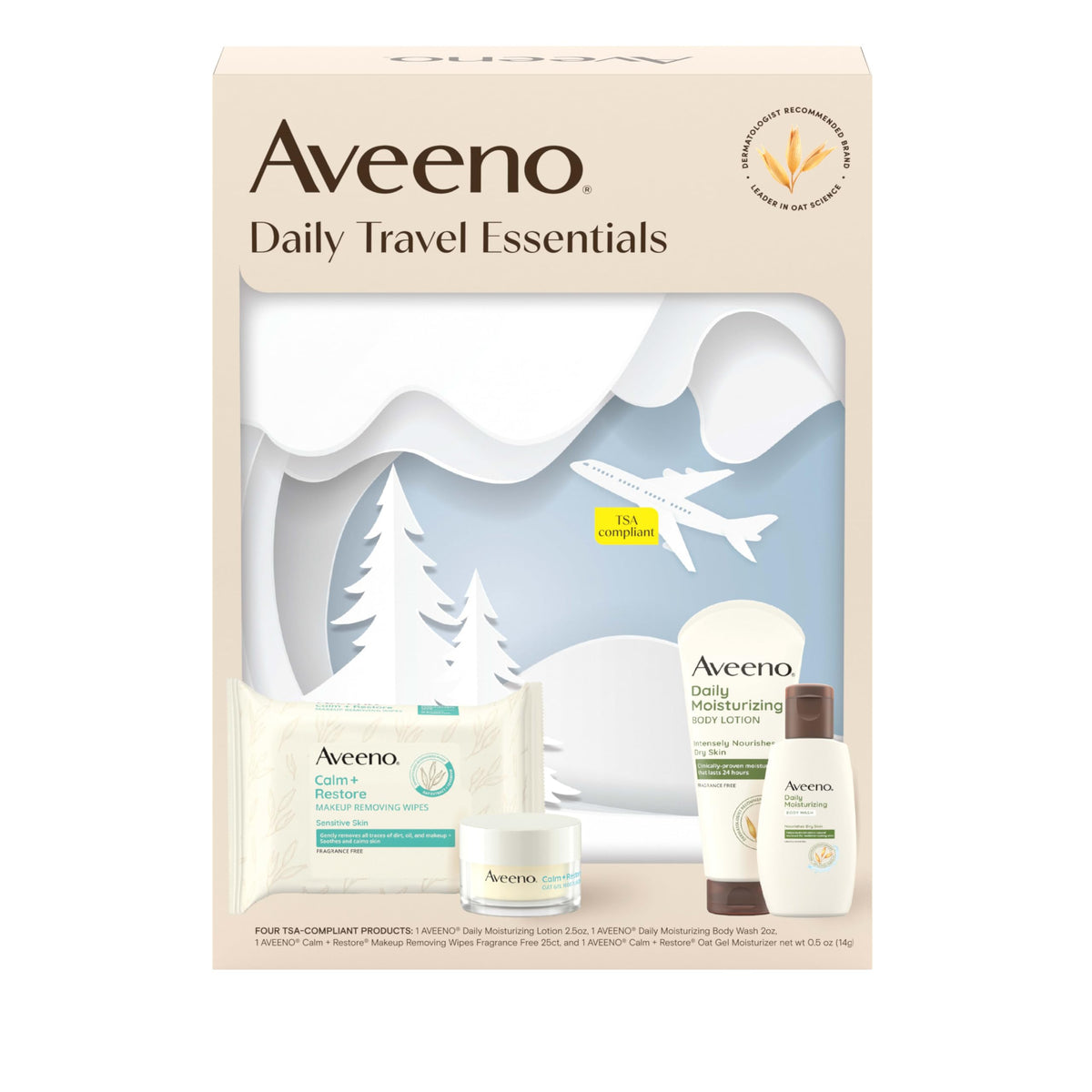 Aveeno loción hidratante corporal para piel sensible, hidrata durante todo el día