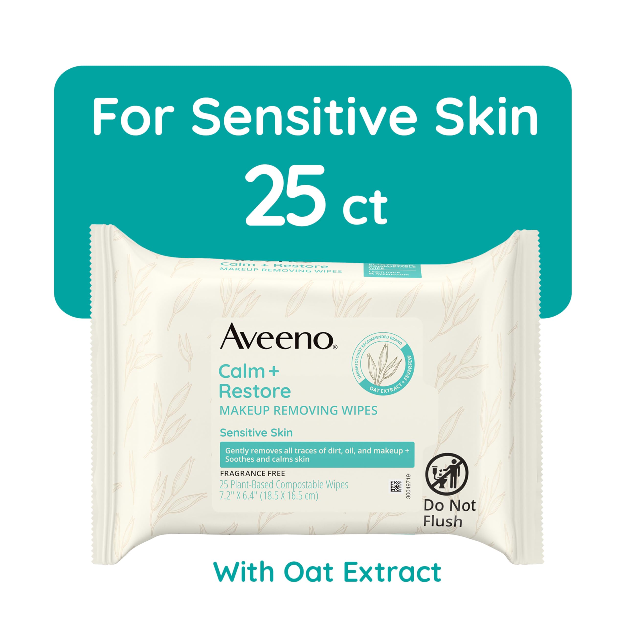 Aveeno toallitas desmaquillantes Calm + Restore con avena, quitan maquillaje sin irritar
