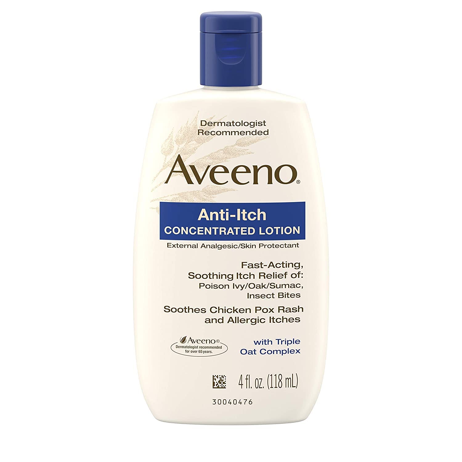 Aveeno loción anti-picor aplicación suave para uso diario en manos y cuerpo.