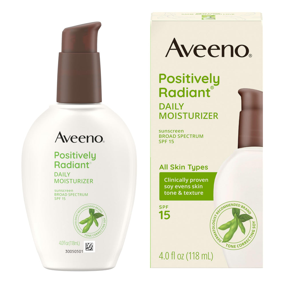 Aveeno Positivamente Radiante base ligera para un acabado uniforme bajo maquillaje.
