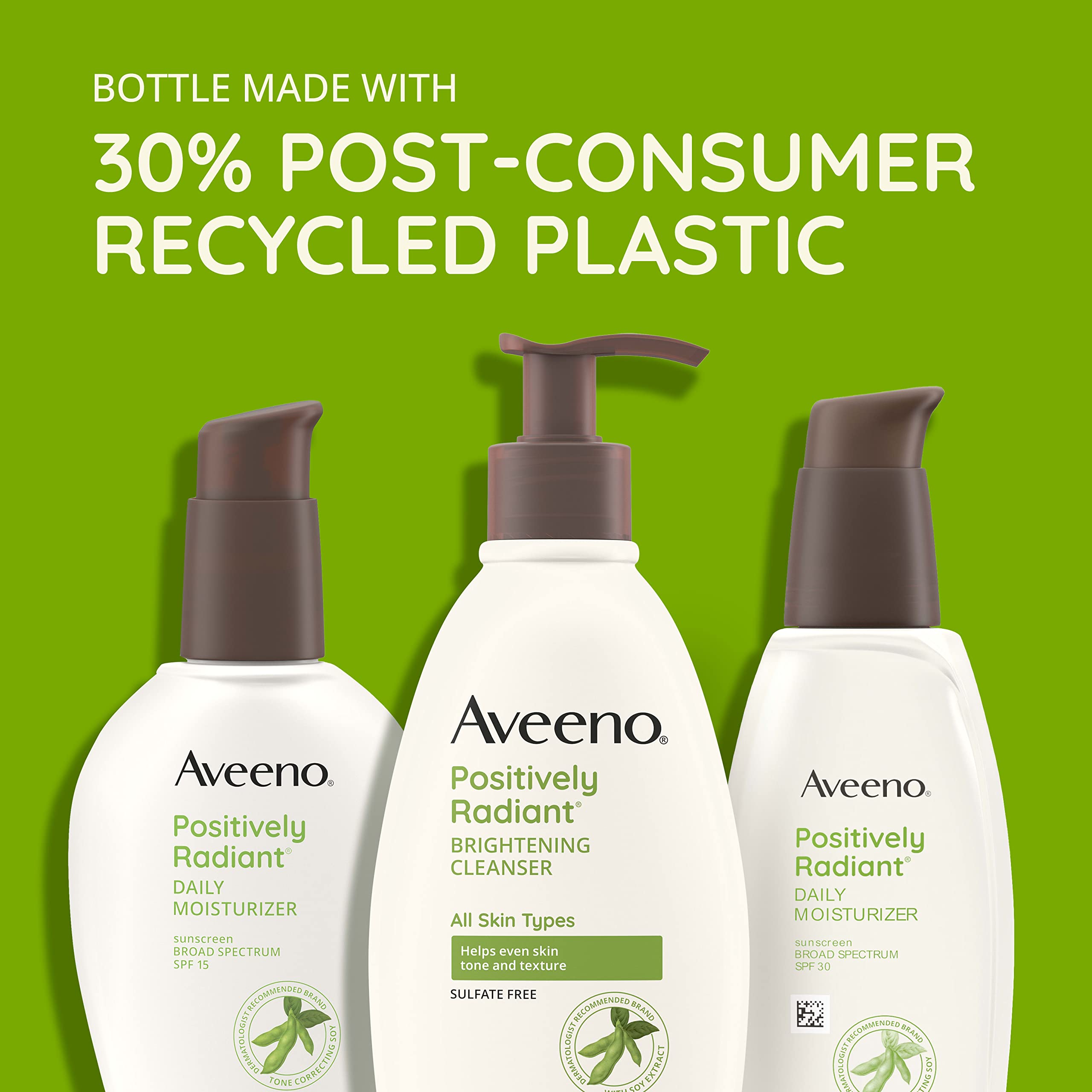 Aveeno Positivamente Radiante bote de 4 onzas listo para uso diario.