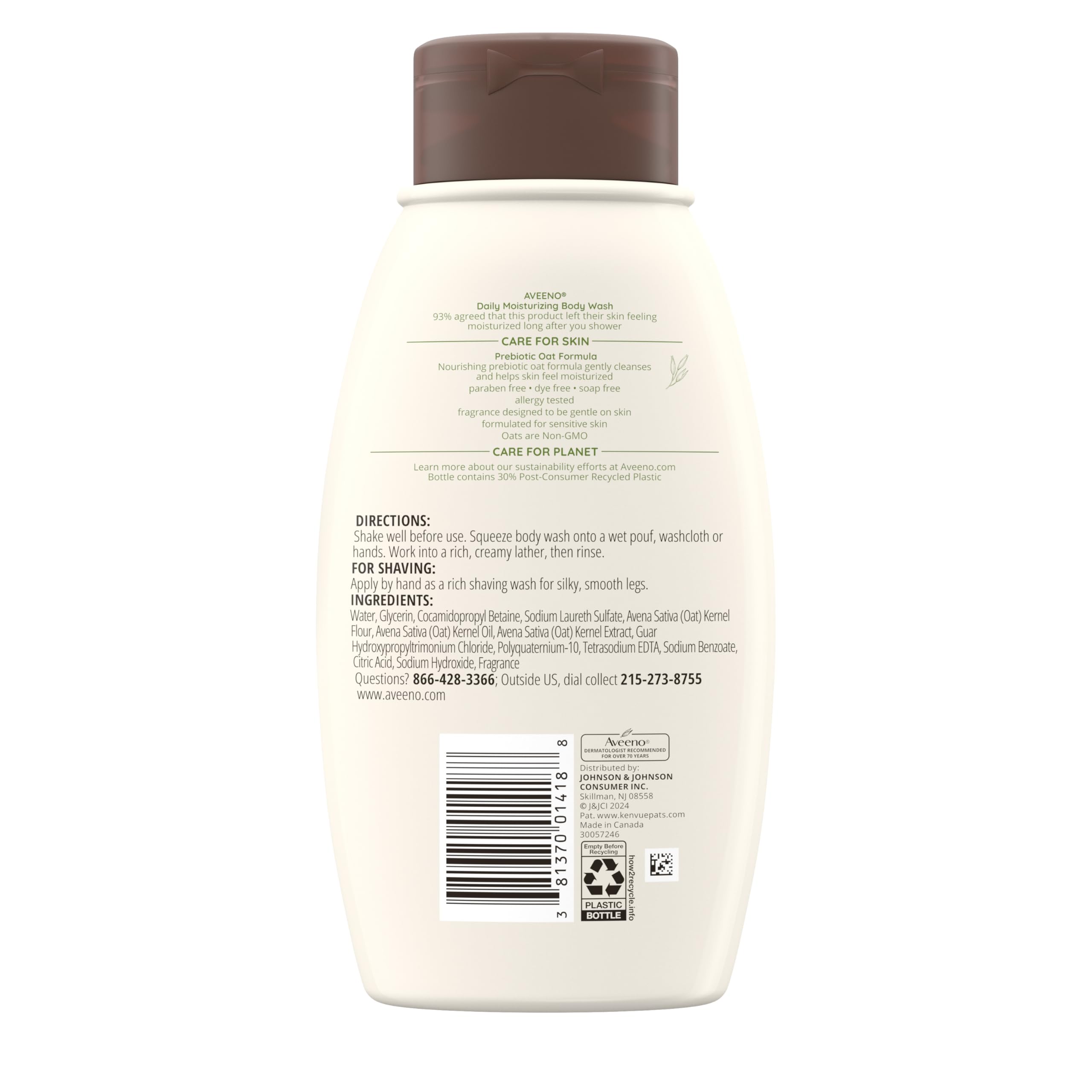 Aveeno rutina hidratacion 24 horas con loción corporal.