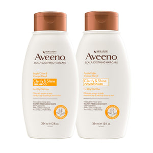 Aveeno shampoo vinagre de manzana en botella para clarificar el cuero cabelludo