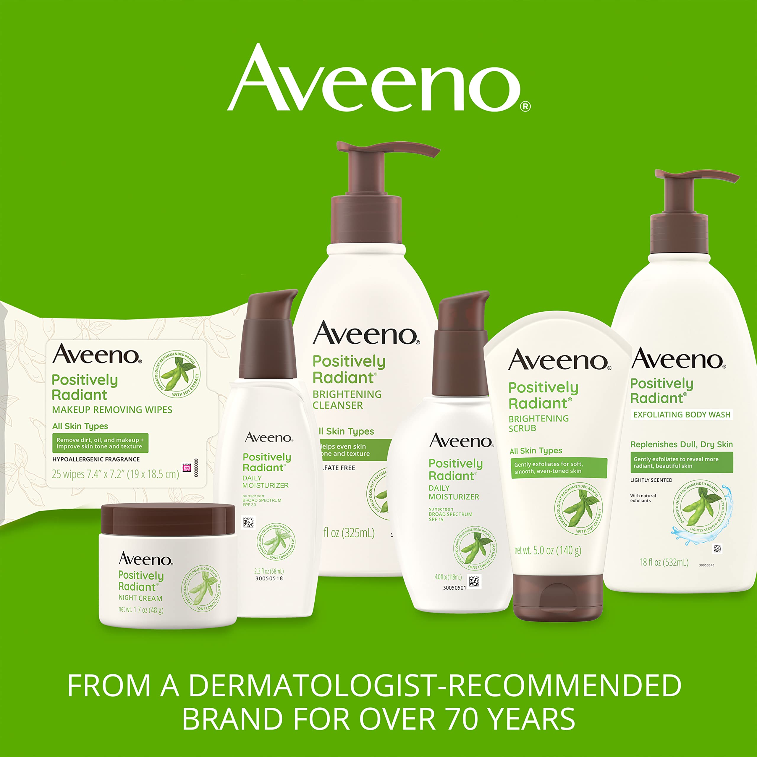 Aveeno uso diario suave y sin irritación gracias a su fórmula.
