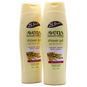 Gel de ducha Avena Instituto Español en doble pack, ideal para hidratación diaria.