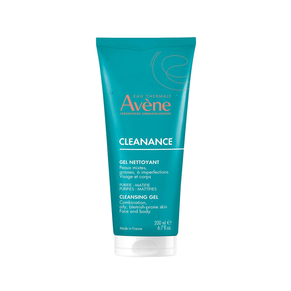 Avène Cleanance Gel, limpieza facial suave sin jabón para piel grasa.