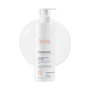 Avène Tolerance daily foaming cleanser bottle for gentle cleansing on sensitive skin.