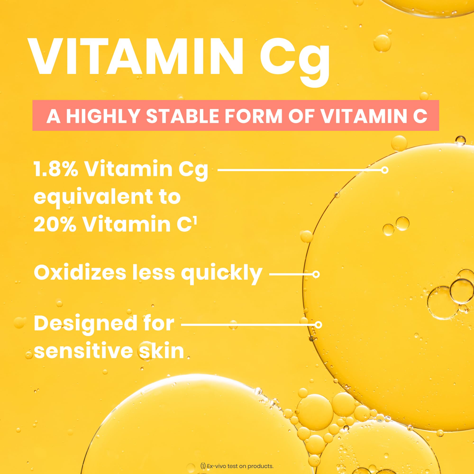 Vitamina Cg antioxidante que ayuda a tono más uniforme