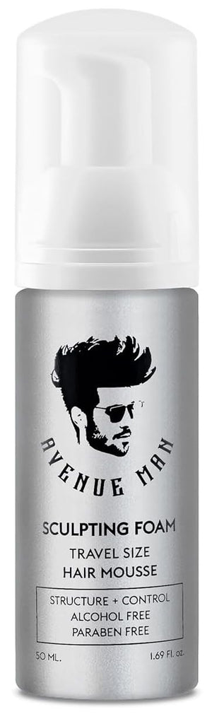 Avenue Man espuma modeladora en botella para volumen y fijación.