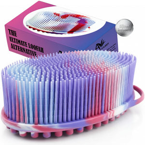 Avilana Silver Edition cepillo ducha silicona, exfoliación suave para piel sensible.