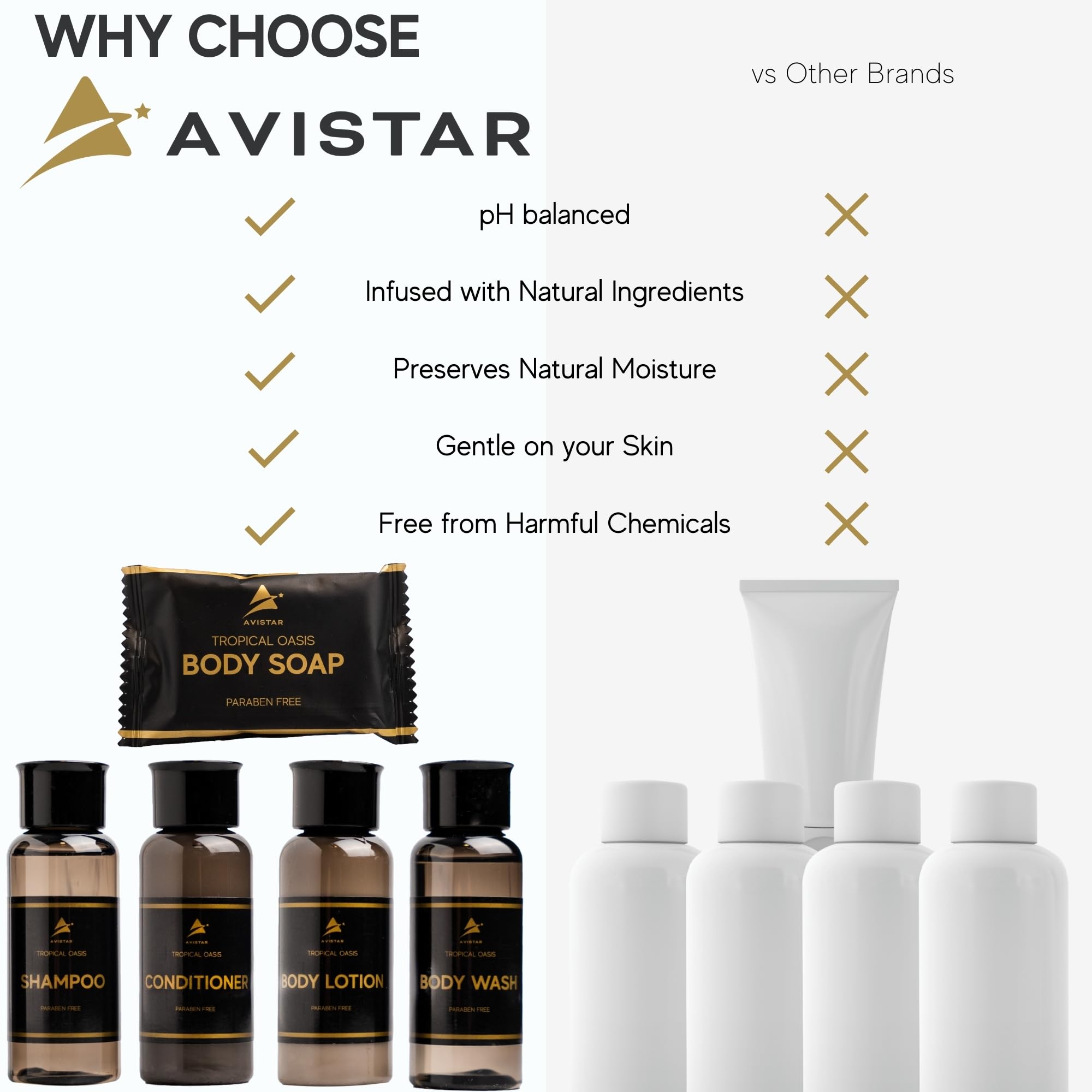 Avistar set higiene hotel bulto: solución completa para baños de huéspedes.