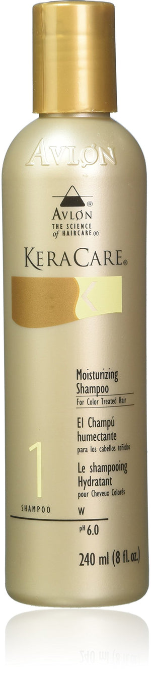 Avlon KeraCare shampoo humectante para cabello teñido conserva el tono y mantiene la hidratación.