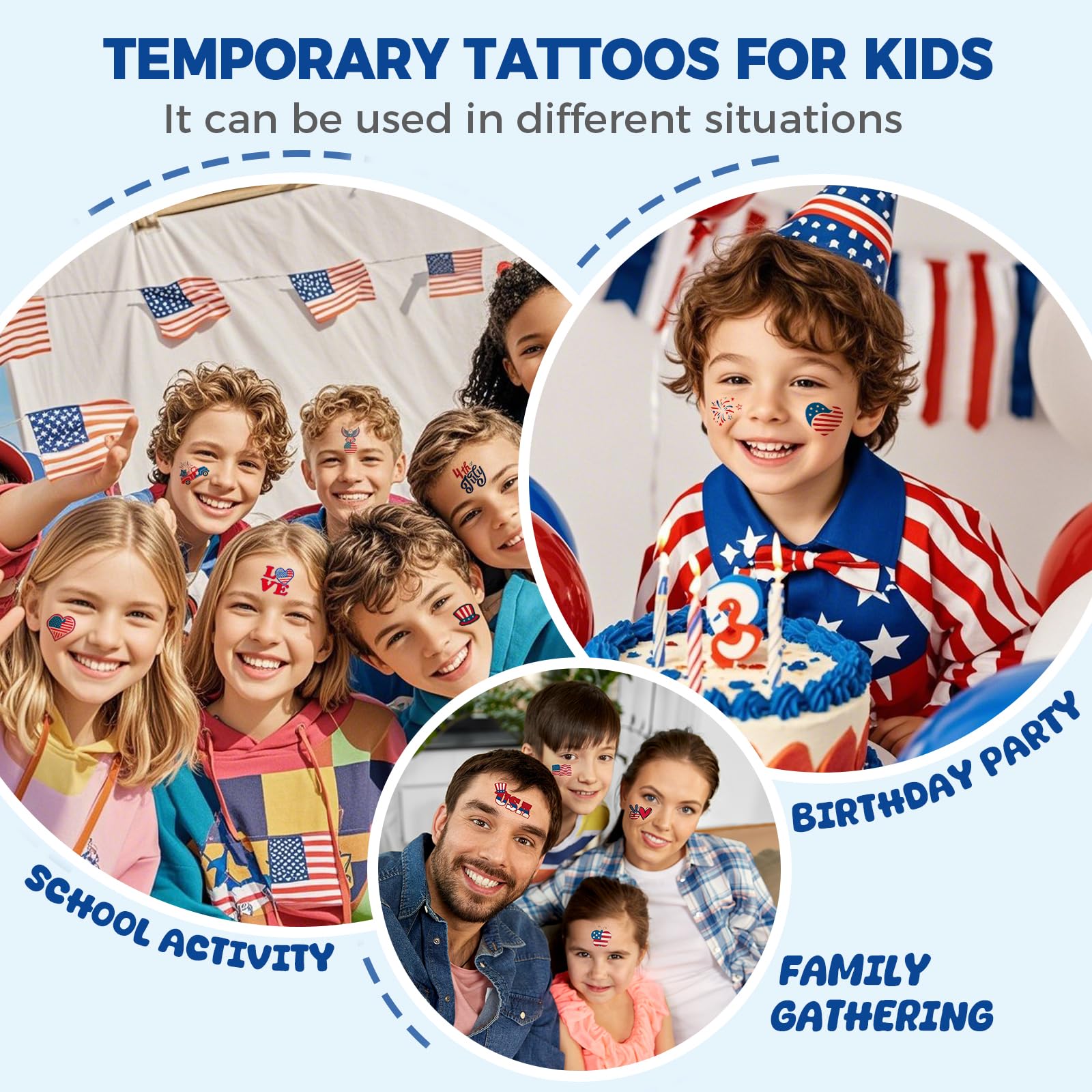 AWINMAY tatuajes temporales fuegos artificiales coloridos para fiestas patrias