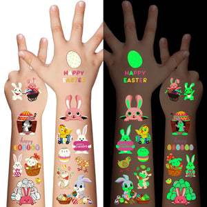 AWINMAY tatuajes-pascua-luminosos: brillan en la oscuridad para fiestas infantiles.