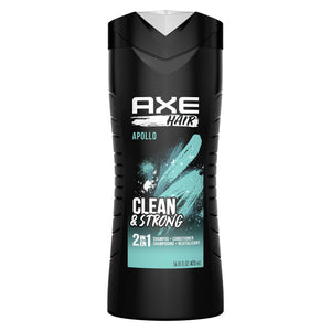 AXE Apollo dos en uno en bote, limpieza rápida para la rutina diaria.
