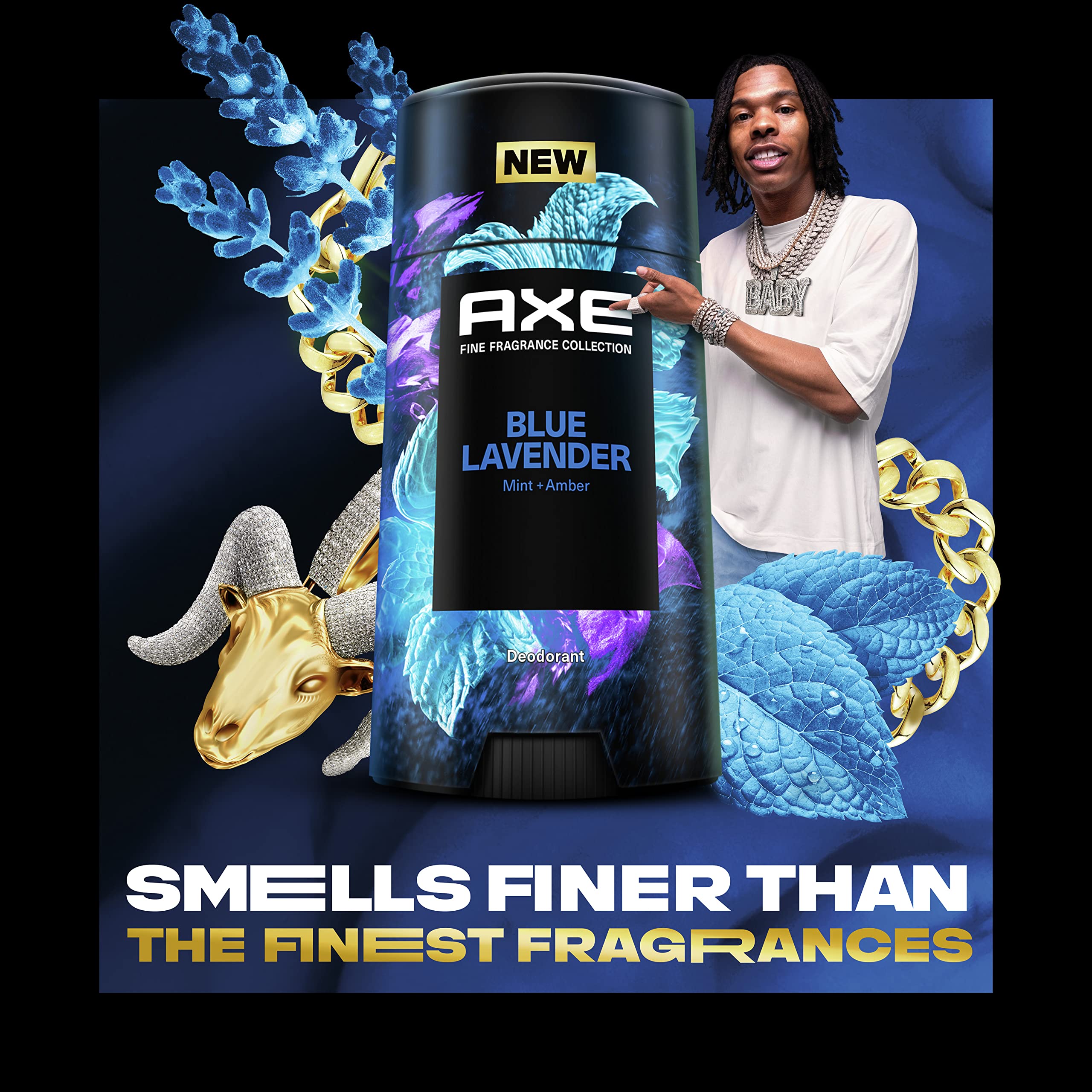 AXE Azul Lavanda aplicación en barra, textura cremosa para un uso sencillo.