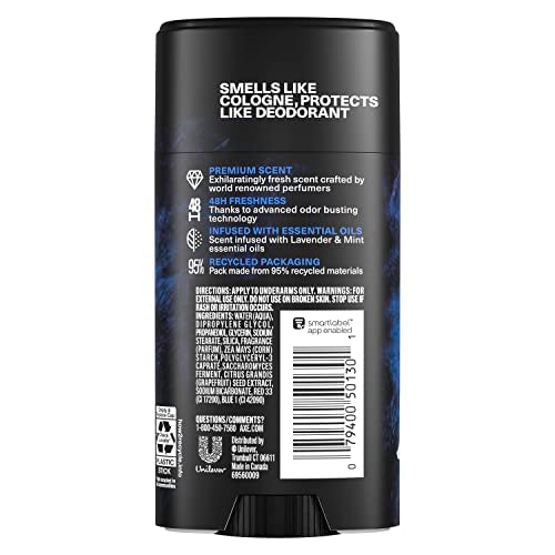 AXE Azul Lavanda empaque frontal, diseño moderno que inspira frescura.