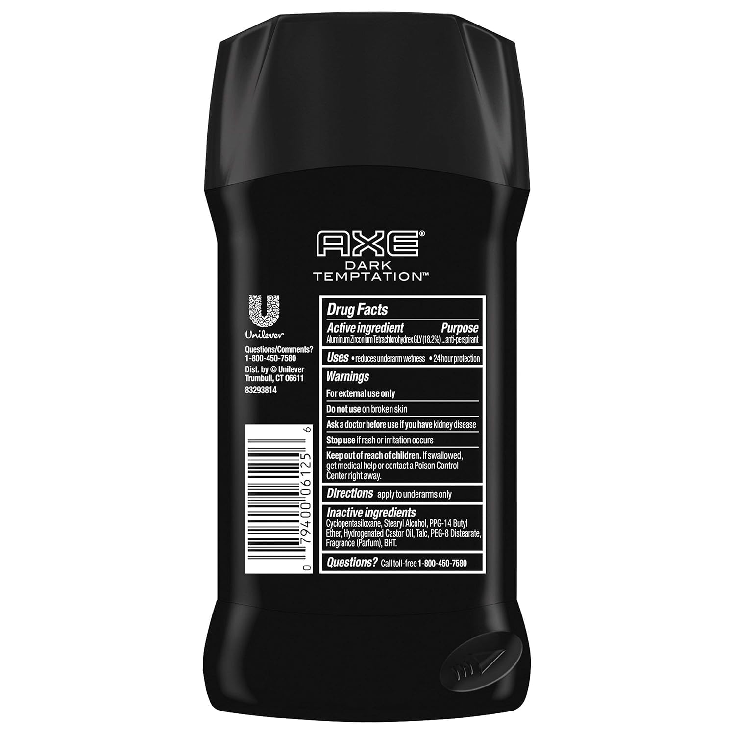 AXE Dark Temptation empaque elegante con protección en formato de viaje.