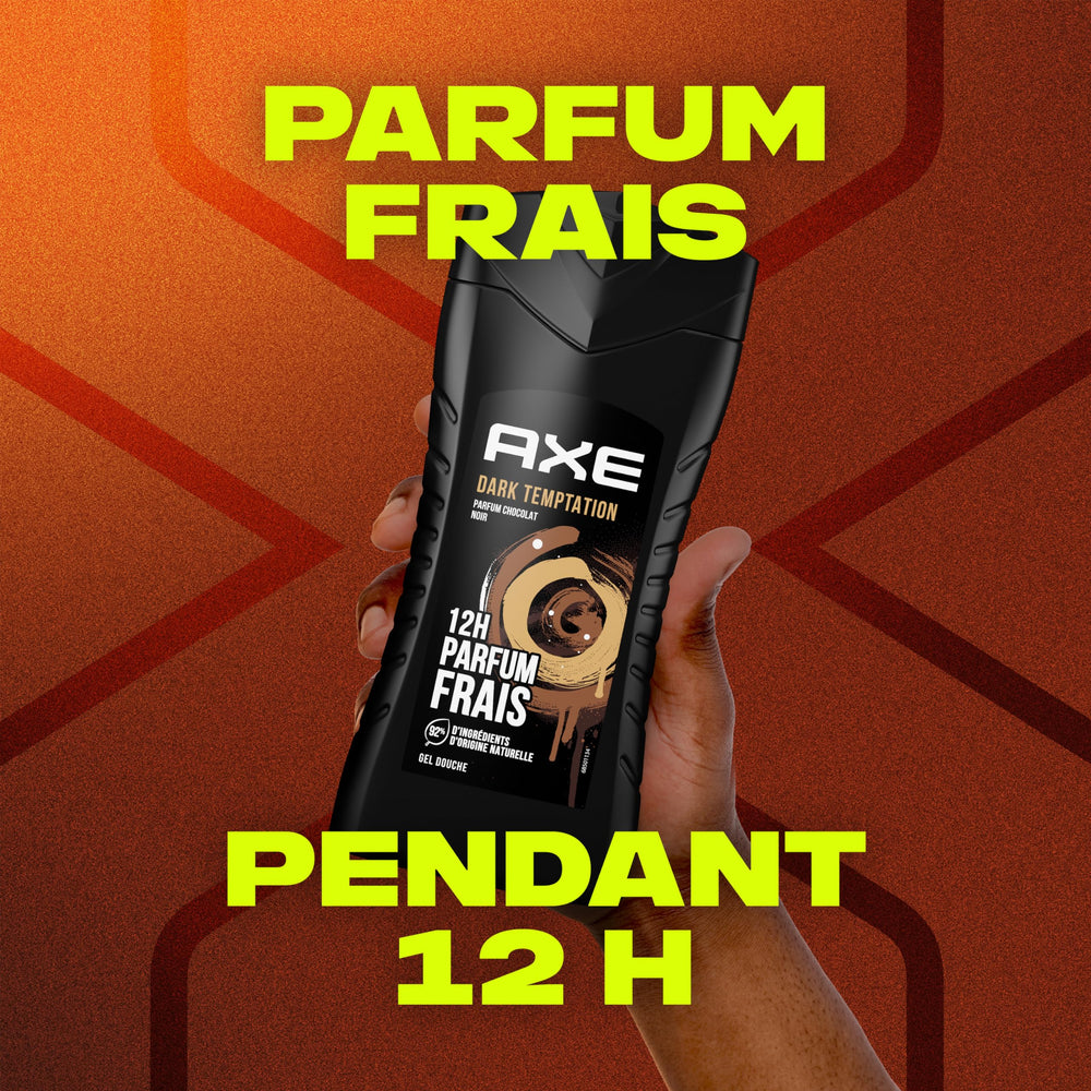 AXE Dark Temptation envase elegante para un ritual diario.